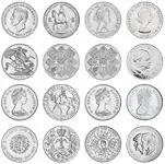 Popularny Engeland 1951-1981 - De Royal Crown Collectie - 8 munten in een box