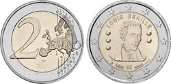 Popularny België 2009 - Louis Braille - 2 euro munt