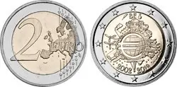 Autentyczny België 2012 - Tien jaar de euro - 2 euro munt