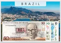 Darmowa dostawa Brazilië 1990 - 50, 100, 200, 500 Cruzeiros in plastic envelope - 4 Bankbiljetten - Uncirculated