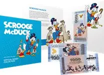 Disney - Dagobert Duck - Vouwkaart met souvenirbriefje - 1000 Disney Dollar souvenirbiljet Oferta