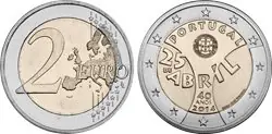 Niska cena Portugal 2014 - Aprilrevolutie - 2 euro munt