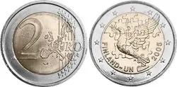 Nowość Finland 2005 - 50 jaar lidmaatschap VN Finland - 2 euro munt