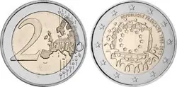 Frankrijk 2015 - 30e verjaardag van de vlag van deEuropese Unie - 2 euromunt Oferta