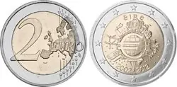 Ierland 2012 - Tien jaar de euro - 2 euro munt Promocja