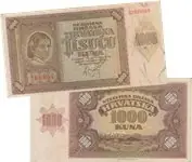 Zwrot pieniędzy Kroatië 1941 - 1000 Kuna - Extremely Fine & Almost Uncirculated