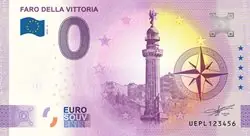 Leuchtturm 0 Euro Souvenir bankbiljet - Faro dellaVittoria Darmowa dostawa