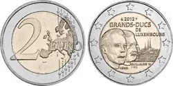 Luxemburg 2012 - Hendrik en Willem IV - 2 euro munt Autentyczny