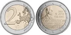 Najlepsza cena Luxemburg 2018 - 150e verjaardag van de Luxemburgse grondwet - 2 euromunt