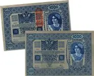 Popularny Oostenrijk - 1000 kroon in plastic hoes met certificaat