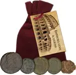 Romeinse Rijk 100-400 - Keizers, goden en legioenen in fluwelen zakje - 5 munten - Authentiek Rabat
