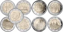 Spanje - Pakket met 9 verschillende 2-euro munten - 2 euro munt Popularny