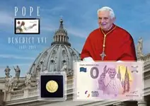 Najlepsza cena Vaticaanstad - Paus Benedictus XVI - 1 munt, 1 souvenirbiljet en 1 postzegel - Ongecirculeerd