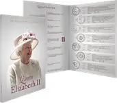 Verenigd Koninkrijk 1965-1981 - De Royal Crown Collectie Queen Elizabeth II - 5 Munten en 1 postzegel - Ongecirculeerd Szybka dostawa