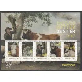 Autentyczny Nederland 2026: NVPH: V3642P 860018: Paulus Potter: De Stier 1647: velletje postfris