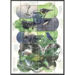 Autentyczny Nederland 2026: NVPH: V....-....: Beleef de Natuur: Vogels: Saba: velletje gestempeld