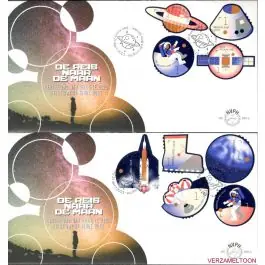 Zamów teraz Nederland 2023: NVPH FDC: E859A + E859B: De reis naar de maan