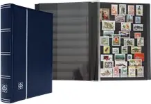 Oferta Insteekalbums - A4 - 64 zwarte bladzijden - Blauw met zilverkleurige reliëfdruk