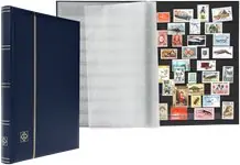 Premium Insteekboek - Blauw - A4 - 32 zwarte bladzijden - gewatteerde kunstleren band