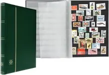 Insteekboek - Groen - A4 - 32 zwarte bladzijden - gewatteerde kunstleren band Popularny