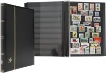 Insteekboek - Zwart - A4 - 32 zwarte bladzijden - gewatteerde leren band Wysoka jakość