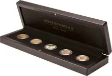 VOLTERRA - Muntcassette voor 5 "Queen Elizabeth II, Sovereign" munten Darmowa dostawa