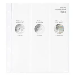 Ekspresowa dostawa Lindner 1520-24 Voordrukblad zilveren 20 Euro munten Duitsland 2024 incl. K2 blad