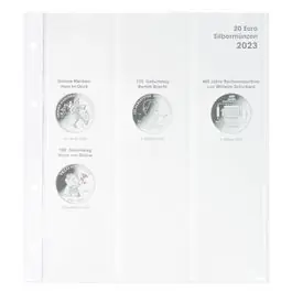 Tani Lindner 1520-23 Voordrukblad zilveren 20 Euro munten Duitsland 2023 incl. K2 blad