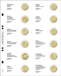 Lindner MU2E29 voordrukblad voor 2 Euro herdenkingsmunten Duitsland 2022 - Luxemburg 2022 inclusief Multi collect muntblad MU24 Zamów teraz