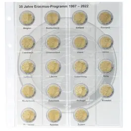 Lindner 1118-35 Voordrukblad 2 Euro Gemeenschappelijke uitgave 35 jaar Erasmus alle 19 landen Niska cena