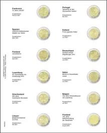 Lindner MU2E27 voordrukblad voor 2 Euro herdenkingsmunten Frankrijk 2021 - Finland 2021 inclusief Multi collect muntblad MU24 Niska cena