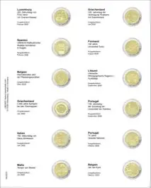 Wysoka jakość Lindner MU2E25 voordrukblad voor 2 Euro herdenkingsmunten Luxemburg 2020 - Belgie 2020