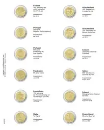 Lindner MU2E23 voordrukblad voor 2 Euro herdenkingsmunten Estland 2019 - Duitsland 2019 Bezpieczna płatność
