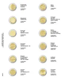 Oryginalny Lindner MU2E21 voordrukblad voor 2 Euro herdenkingsmunten Frankrijk 2018 - Finland 2018