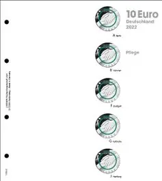 Darmowa dostawa Lindner 1110-4 voordrukblad 10 Euro verzamelmunten met polymeerring Duitsland 2022