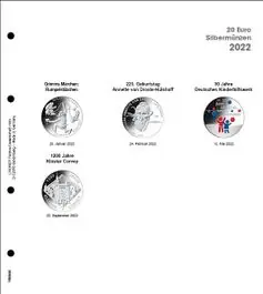 Lindner 1520-22 Voordrukblad zilveren 20 Euro munten Duitsland 2022 incl. K2 blad Rabat