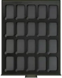 Lindner S2933-4 muntenbox rookglas voor 20 stuks rechthoekige capsules voor Australische baartjes Popularny