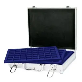 Lindner S2307-S2148ME Muntkoffer Alu met 6 blauwe tableaus voor 288 munten tot een diameter van 30 mm Ekspresowa dostawa