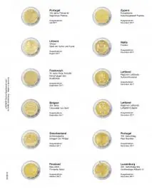 Tylko dziś Lindner MU2E19 voordrukblad voor 2 Euro herdenkingsmunten Portugal 2017 - Luxemburg 2017
