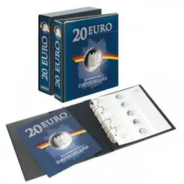 Autentyczny Lindner 3536E Publica M voordrukalbum 20 Euro munten Duitsland 2016 - 2021 inclusief cassette