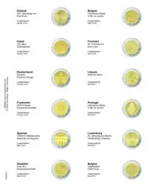 Lindner MU2E16 voordrukblad voor 2 Euro herdenkingsmunten Estland 2016 - Belgie 2016 Zamów teraz