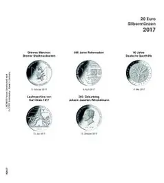 Lindner 1520-17 Voordrukblad zilveren 20 Euro munten Duitsland 2017 incl. K2 blad Darmowa dostawa