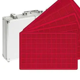 Lindner S2340 Muntenkoffer aluminium inclusief 5 muntentableaus Najlepsza cena