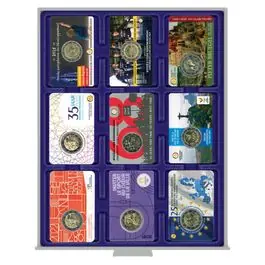 Lindner 2219M muntenbox Marine voor 9 originele USA capsules (Slabs) van 64 x 86 mm Bezpieczna płatność