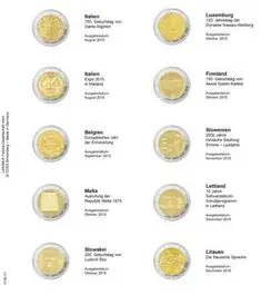 Lindner 1118-17 Voordrukblad Italie 2015 - Litauen + K3 muntblad Zwrot pieniędzy