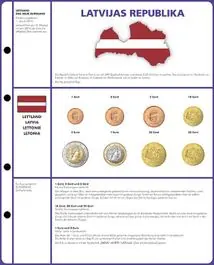 Lindner 8450-21 voordrukblad + muntenblad 3 series munten van Letland Premium