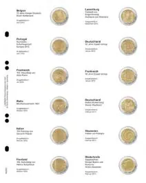 Lindner MU2E9 voordrukblad voor 2 Euro herdenkingsmunten Belgie 2012 - Nederland 2013 Szybka dostawa