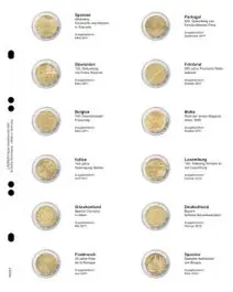 Lindner MU2E7 voordrukblad voor 2 Euro herdenkingsmunten Spanje 2011 - Spanje 2012 Szybka dostawa