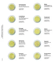 Premium Lindner 1118-14 Voordrukblad Griekenland 2014 - Duitlsand 2015 + K3 muntblad