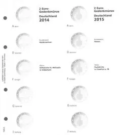 Lindner 1505-5 Voordrukblad 2 Euro herdenkingsmunten Duitse Bondsstaten 2014-2015 incl. K3 blad Tani